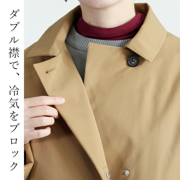 【新作】【送料無料】防風ステンカラーコート(裏面ダウン仕様) 3色 M L 洗える 長袖 レディース アウター コート ロングコート |  | 10