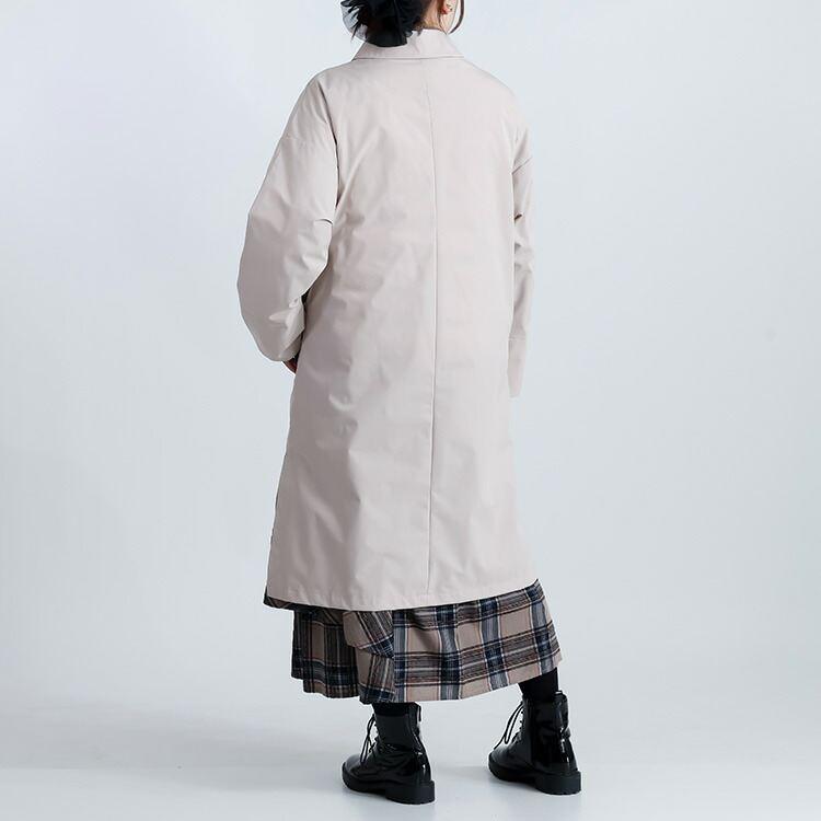 【新作】【送料無料】防風ステンカラーコート(裏面ダウン仕様) 3色 M L 洗える 長袖 レディース アウター コート ロングコート |  | 06