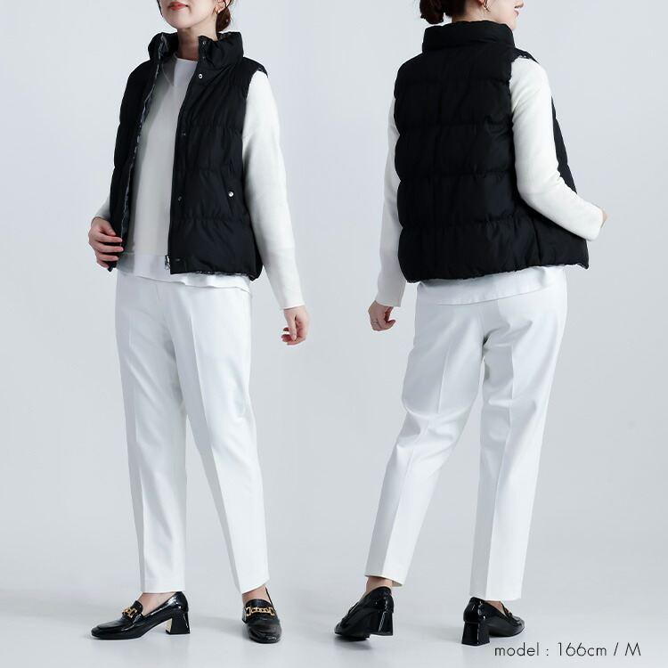 【新作】【送料無料】 リバーシブルダウンベスト M-LL 軽量 防寒 レディース アウター ベスト ダウンベスト リバーシブル 2way ダウン 中綿 英字柄 無地 |  | 10