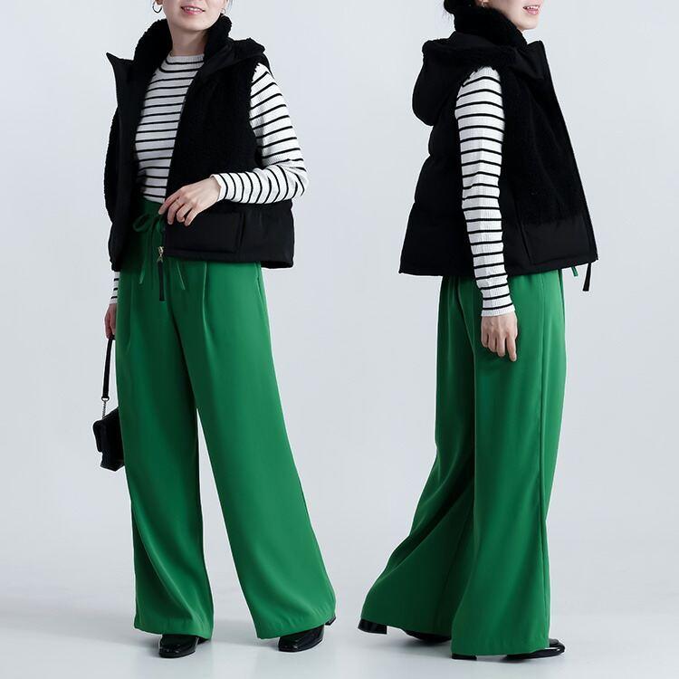 【新作】【送料無料】 プードルボア使い中綿ベスト 3色 M L レディース アウター ベスト 中わた フード付き 裾ドロスト仕様 大人 きれいめ かわいい 暖かい |  | 12