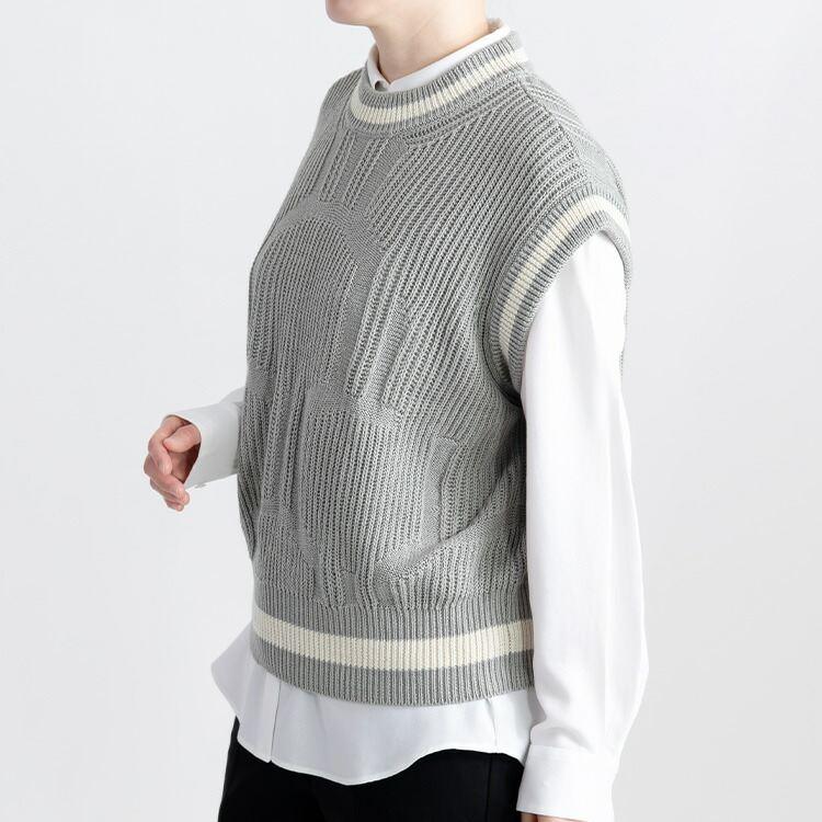 【大幅値下】リブニットベスト 4色 M-L 洗える レディース トップス ニット ベスト リブ プルオーバー クルーネック |  | 06