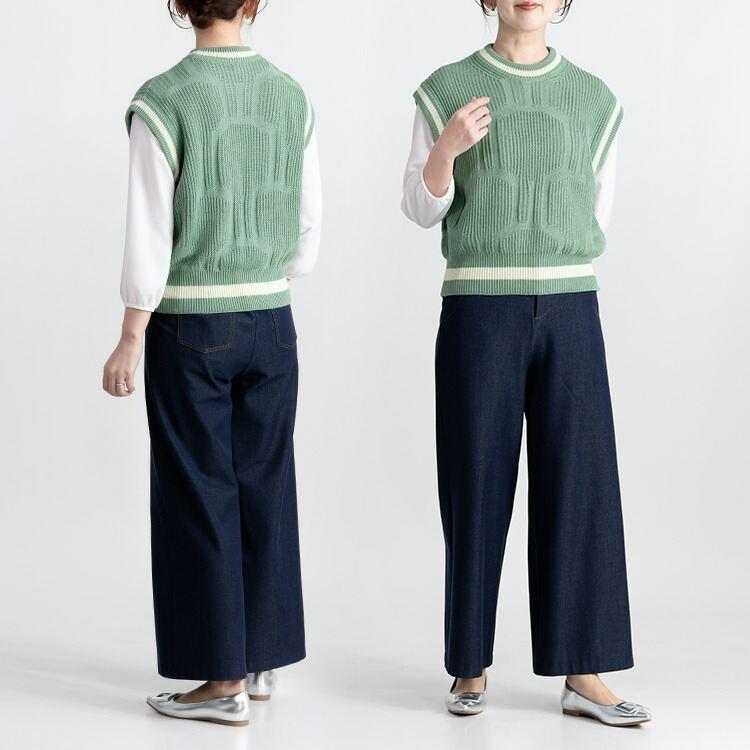 【大幅値下】リブニットベスト 4色 M-L 洗える レディース トップス ニット ベスト リブ プルオーバー クルーネック |  | 08