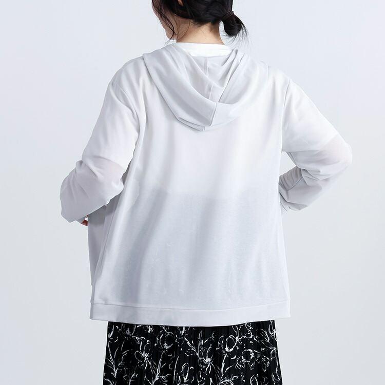 【送料無料/再入荷】UV対策ジップパーカー 4色 M L 洗える 長袖 UVカット 日よけ レディースファッション アウター トップス パーカー カーディガン 春夏秋 |  | 08