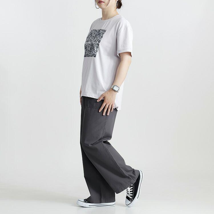 【送料無料/再入荷】ラメプリントTシャツ 3色 M-L 洗える 半袖 レディース トップス カットソー Tシャツ クルーネック ラウンドネック 体型カバー 綿混 ロゴT |  | 13