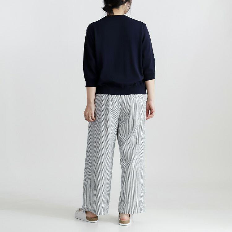 【送料無料】 希少なスビンコットン100%カーディガン 4色 M-L 洗える 6分袖 レディース トップス ニット カーディガン クルーネック 高級綿 春夏秋 |  | 10