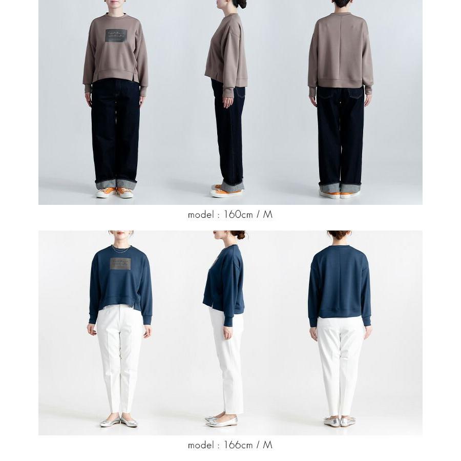 【送料無料】 箔ロゴプリントダンボールニットプルオーバー 3色 M-L 洗える 長袖 楽ちん レディース トップス カットソー トレーナー ダンボールニット 春秋冬 |  | 15