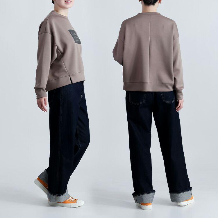 【送料無料】 箔ロゴプリントダンボールニットプルオーバー 3色 M-L 洗える 長袖 楽ちん レディース トップス カットソー トレーナー ダンボールニット 春秋冬 |  | 06