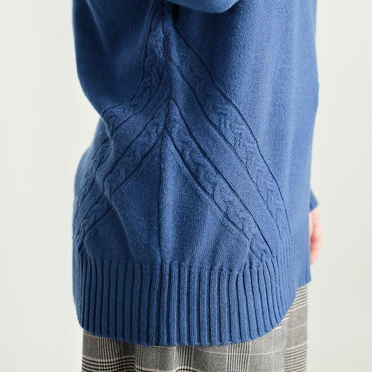 【新作】【送料無料】 ハイネックニットチュニック 4色 M-L 洗える 長袖 レディース トップス ニット チュニック プルオーバー ハイネック タートルネック |  | 12