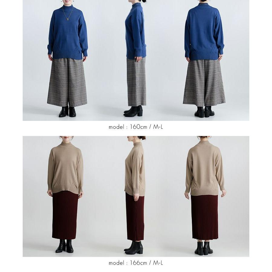 【新作】【送料無料】 ハイネックニットチュニック 4色 M-L 洗える 長袖 レディース トップス ニット チュニック プルオーバー ハイネック タートルネック |  | 15