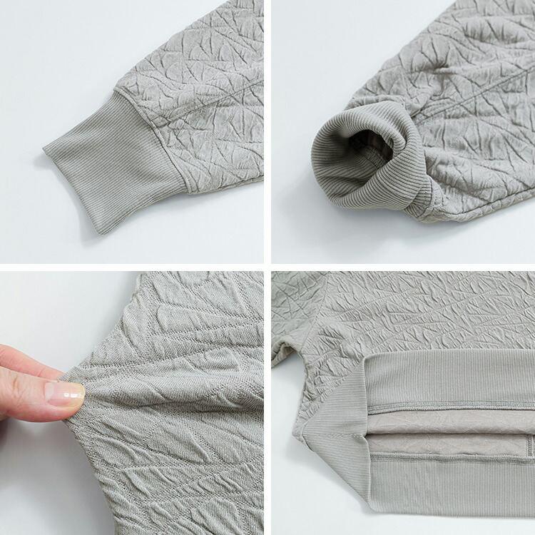 【送料無料】 フクレジャカードプルオーバー 4色 M-L 洗える 長袖 レディース トップス カットソー プルオーバー クルーネック ジャカード 端境期 春秋 |  | 14