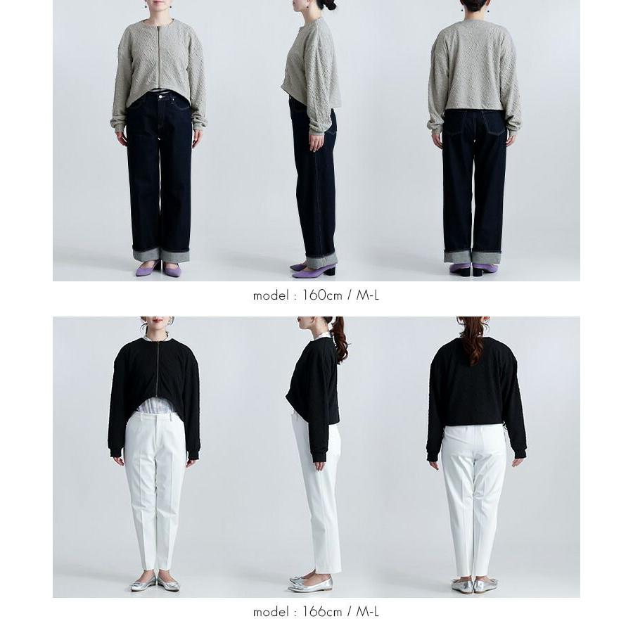 【送料無料】 フクレジャカードブルゾン 4色 M-L 洗える 長袖 レディース アウター ブルゾン ジャケット カーディガン 羽織り 前ファスナー 春秋 |  | 15