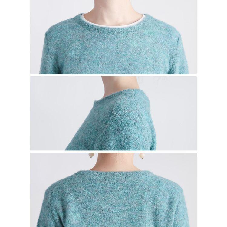 【新作】【送料無料】 ブークレニットプルオーバー 5色 M-L 長袖 レディース トップス ニット プルオーバー ハイネック お尻隠し アルパカ混 アルパカ |  | 15