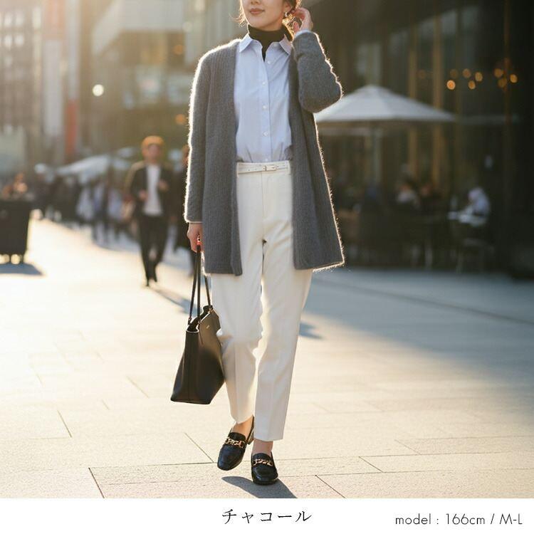 【新作】【送料無料】 畦編みモヘアブレンドカーディガン 5色 M-L 長袖 アンゴラ混 レディース トップス アウター カーディガン ニット キッドモヘヤ混 ウール混 |  | 12