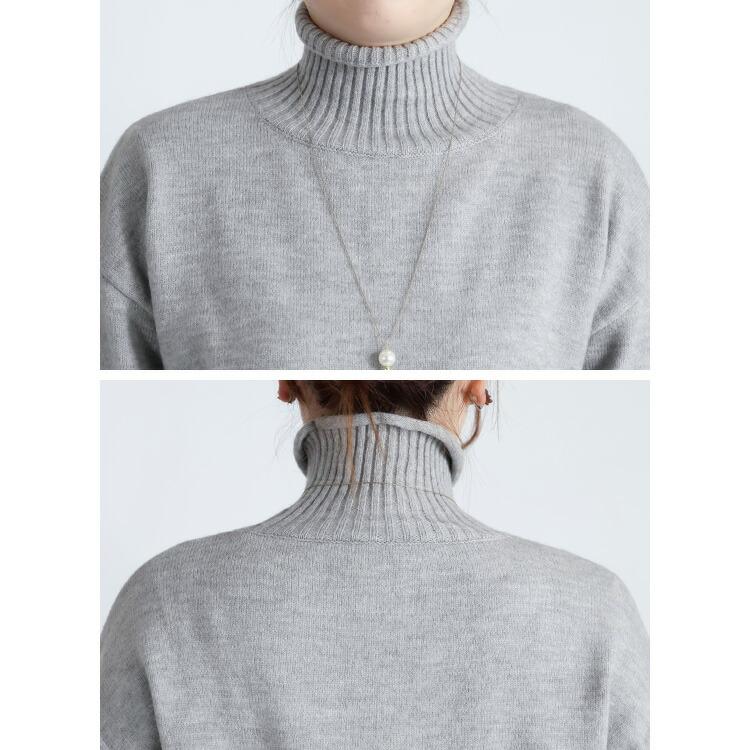 【新作/再入荷】【送料無料】 きれいめハイネックニット 6色 M-L 洗える 長袖 レディース トップス ニット セーター チュニック ハイネック タートルネック |  | 15