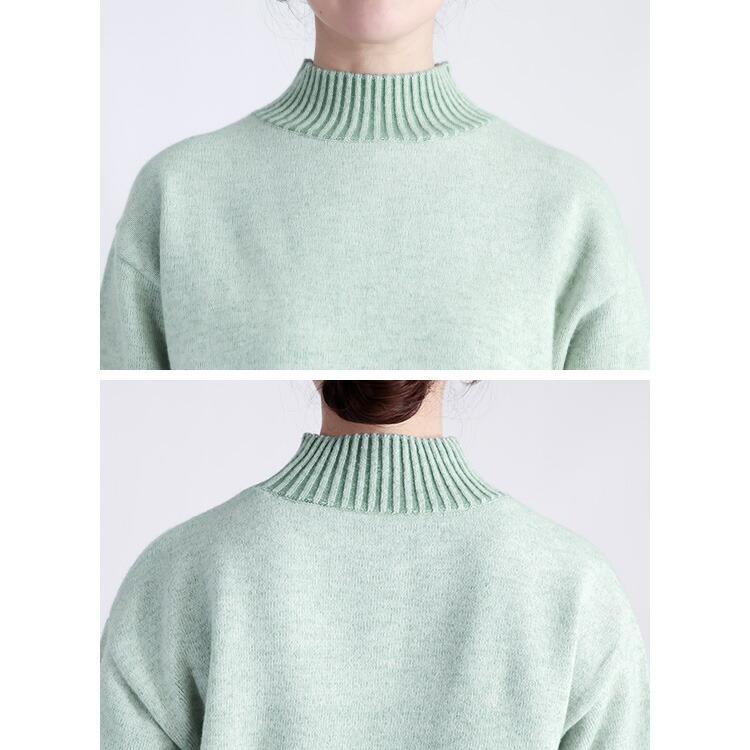 【新作/再入荷】【送料無料】 プレーティングハイネックニット 4色 M-L 洗える 長袖 レディース トップス ニット セーター チュニック ハイネック |  | 13