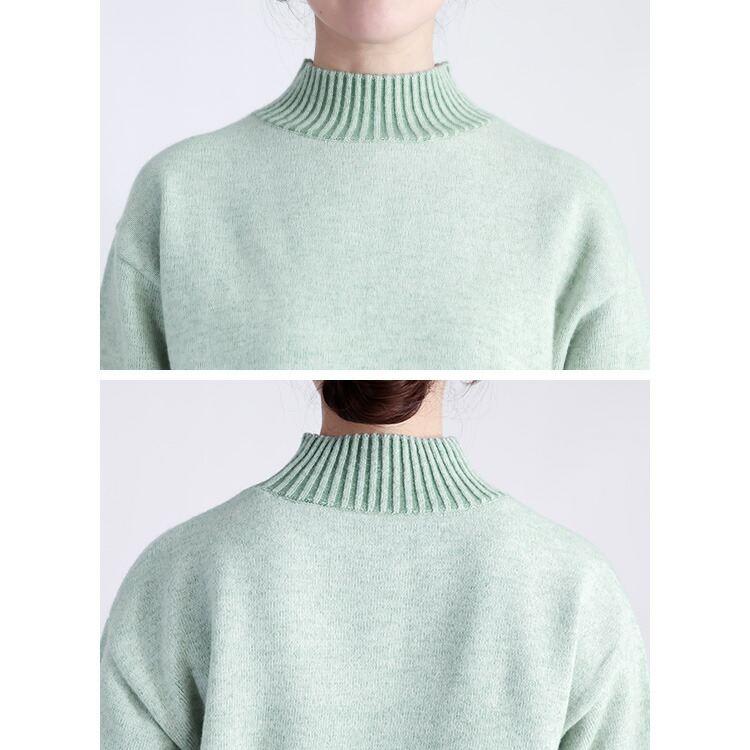 【新作/再入荷】【送料無料】 プレーティングハイネックニット 4色 M-L 洗える 長袖 レディース トップス ニット セーター チュニック ハイネック |  | 14