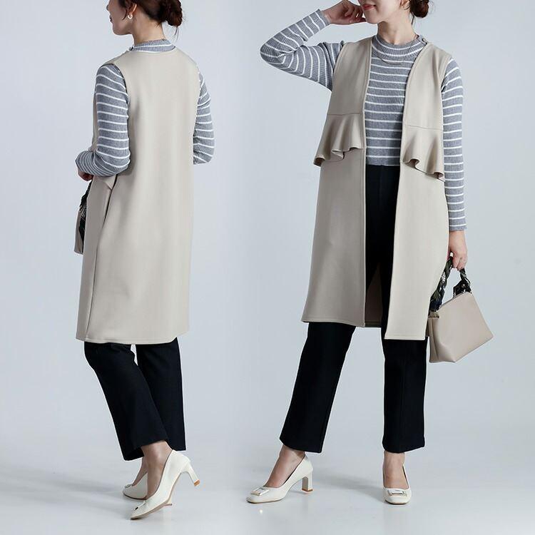 【準新作/送料無料/日本生地使用】 尾州織デニム裏起毛パンツ M-3L 洗える レディース ボトムス パンツ ストレッチパンツ デニムパンツ センター切替 冬 |  | 12