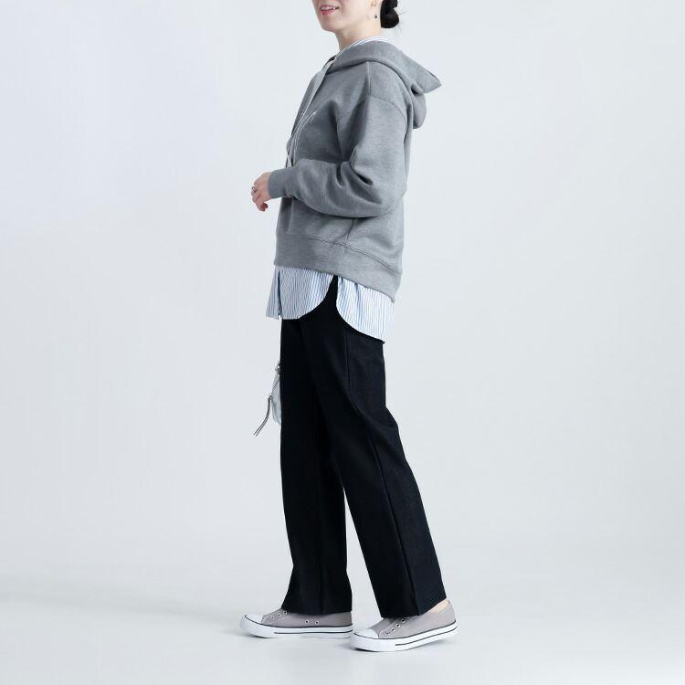 【準新作/送料無料/日本生地使用】 尾州織デニム裏起毛パンツ M-3L 洗える レディース ボトムス パンツ ストレッチパンツ デニムパンツ センター切替 冬 |  | 08