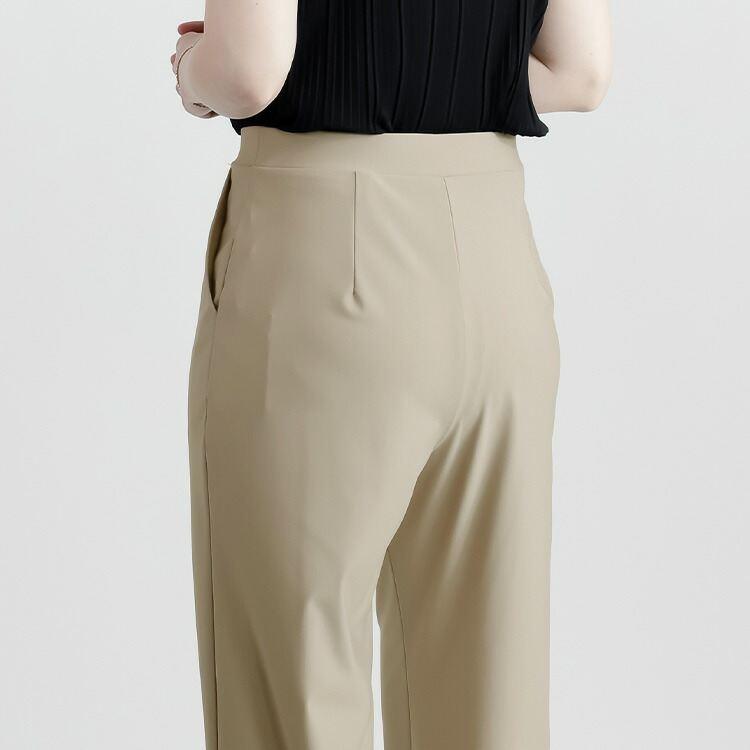 【送料無料/日本製】 サラッと楽ちんワイドパンツ 3色 M-LL 接触冷感 吸収速乾 洗える 10分丈 レディース ボトムス パンツ ワイドパンツ 楽ちん 春夏秋 |  | 09