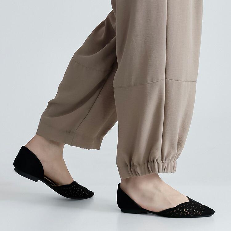 【送料無料】 冷感・UVカット・ドライ 裾ギャザーワイドパンツ 3色 M-LL 洗える アンクル丈 レディース ボトムス パンツ ワイドパンツ ポリガーゼ 接触冷感 夏 |  | 10