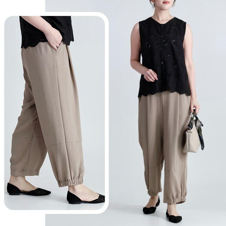 【送料無料】 冷感・UVカット・ドライ 裾ギャザーワイドパンツ 3色 M-LL 洗える アンクル丈 レディース ボトムス パンツ ワイドパンツ ポリガーゼ 接触冷感 夏 |  | 09