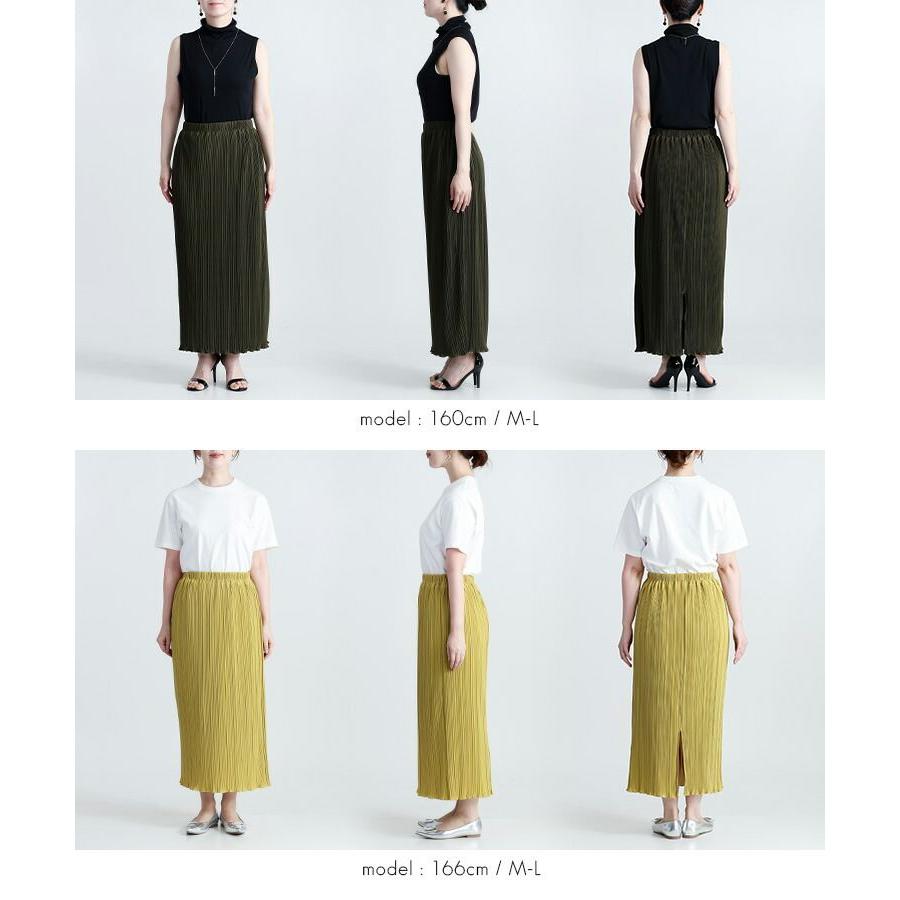 【送料無料】 裏地付きプリーツスカート 4色 M-LL 洗える 10分丈 レディース ボトムス スカート プリーツスカート 楽ちん きれいめ オールシーズン |  | 15