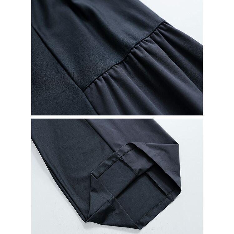 【送料無料/日本製】 フレアワイドパンツ 3色 M-LL 洗える 10分丈 レディース ボトムス パンツ ワイドパンツ フレアパンツ ストレッチ 楽ちん きれいめ 春秋 |  | 13