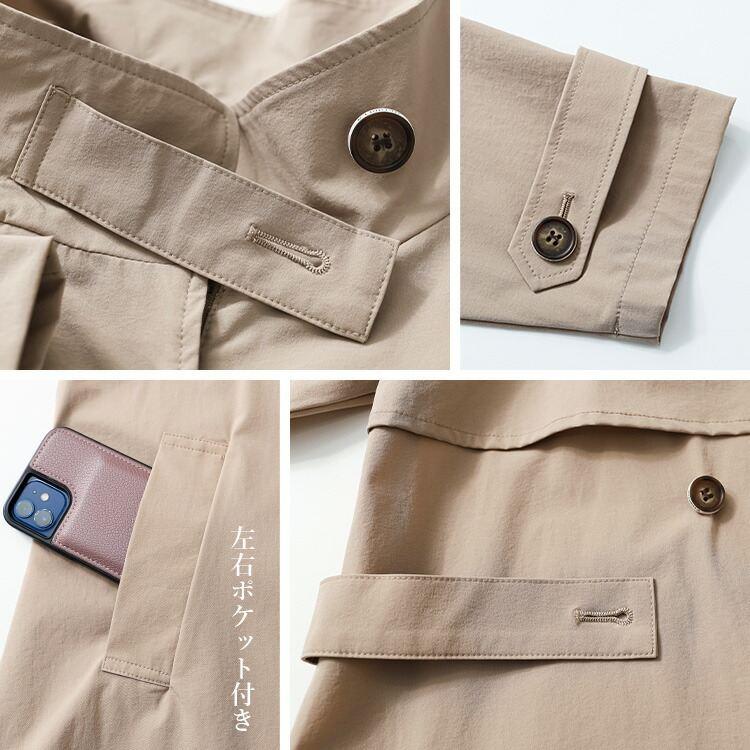 【新作】【送料無料】 ストレッチスプリングショートコート 4色 M L 洗える レディース アウター ジャケット スプリングコート トレンチコート ストレッチ |  | 15