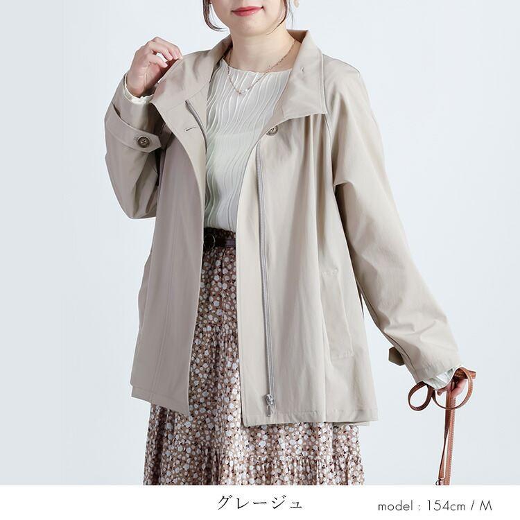 【新作】【送料無料】 ストレッチスプリングショートコート 4色 M L 洗える レディース アウター ジャケット スプリングコート トレンチコート ストレッチ |  | 05