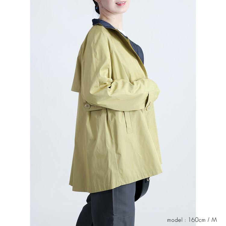 【新作】【送料無料】 ダブルフェイススプリングコート 2色 M L 洗える 軽量 長袖 レディース アウター ジャケット スプリングコート トレンチコート 体型カバー |  | 11