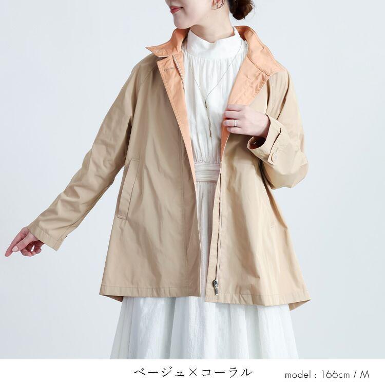 【新作】【送料無料】 ダブルフェイススプリングコート 2色 M L 洗える 軽量 長袖 レディース アウター ジャケット スプリングコート トレンチコート 体型カバー |  | 05