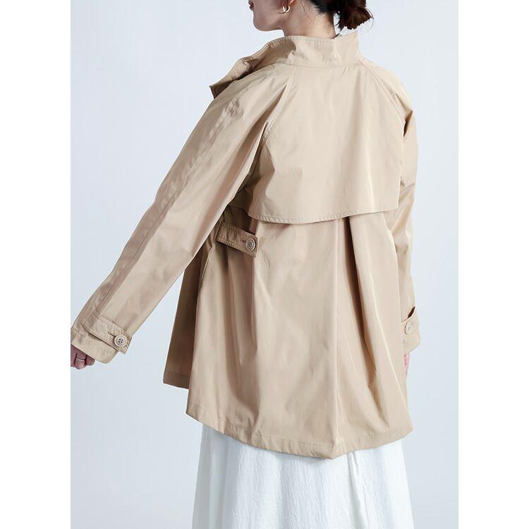 【新作】【送料無料】 ダブルフェイススプリングコート 2色 M L 洗える 軽量 長袖 レディース アウター ジャケット スプリングコート トレンチコート 体型カバー |  | 08