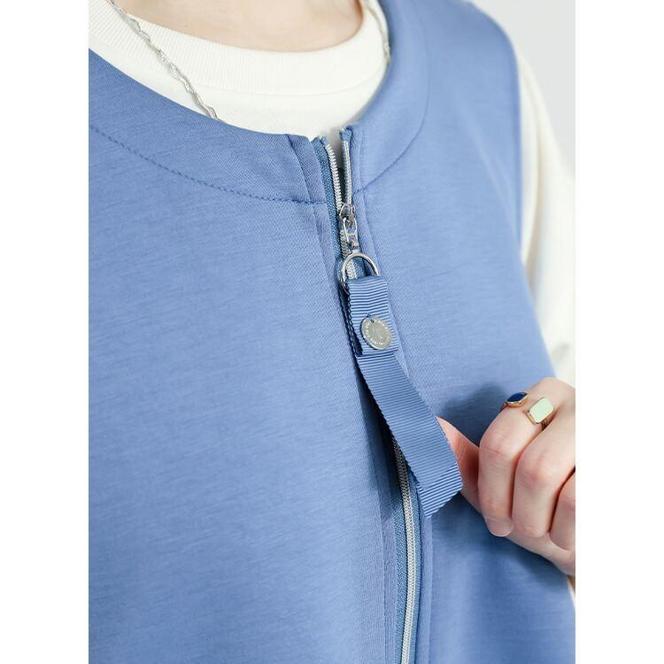 【新作】【送料無料】釦デザインダンボールニットベスト 3色 M-LL 洗える レディース トップス ベスト クルーネック 体型カバー お尻隠し ダンボールニット |  | 09