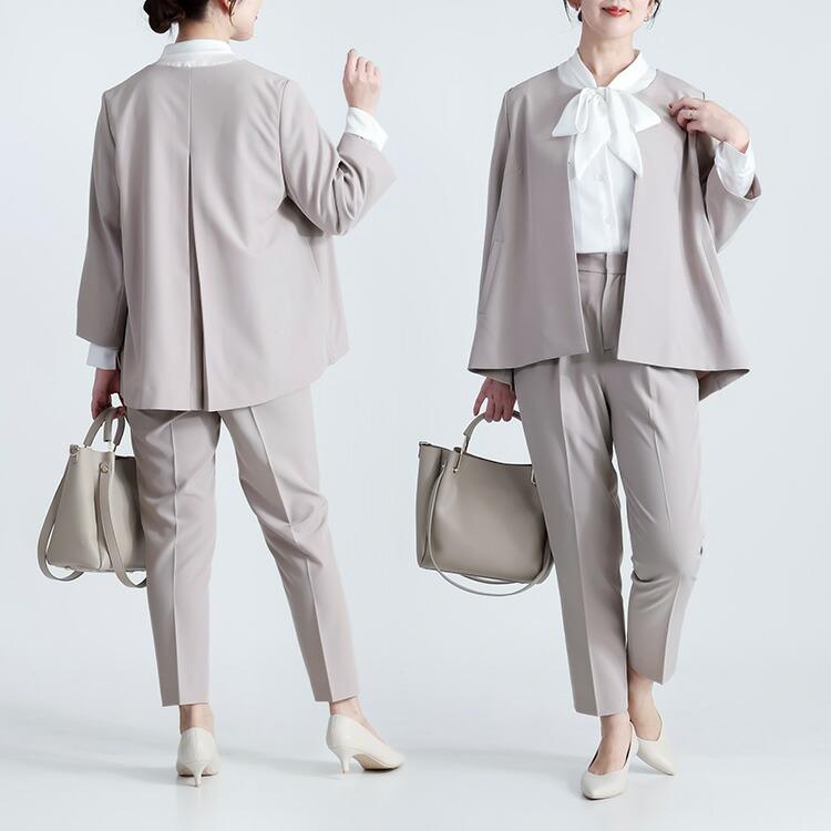 【新作】【送料無料】 カラーフォーマル2点スーツ 3色 9-15号 洗える 通年 レディース フォーマル スーツ パンツスーツ ストレッチ フォーマル ママスーツ |  | 08