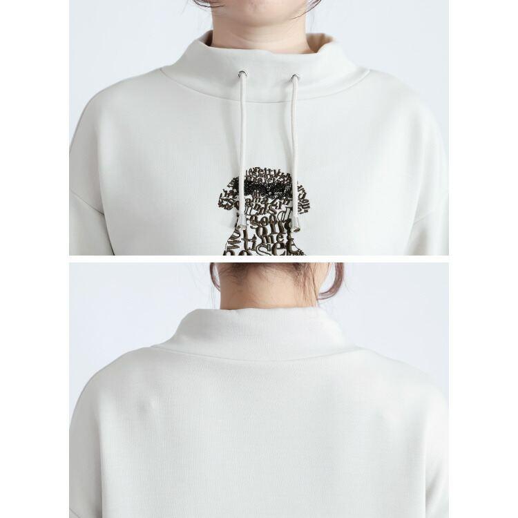 【新作】【送料無料】 プードル犬刺繍スウェット 3色 洗える 長袖 オーバーサイズ レディース トップス プルオーバー スウェット トレーナー 体型カバー |  | 11