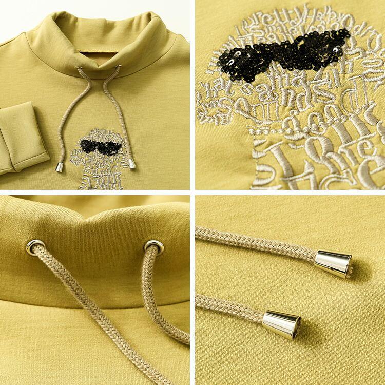 【新作】【送料無料】 プードル犬刺繍スウェット 3色 洗える 長袖 オーバーサイズ レディース トップス プルオーバー スウェット トレーナー 体型カバー |  | 12