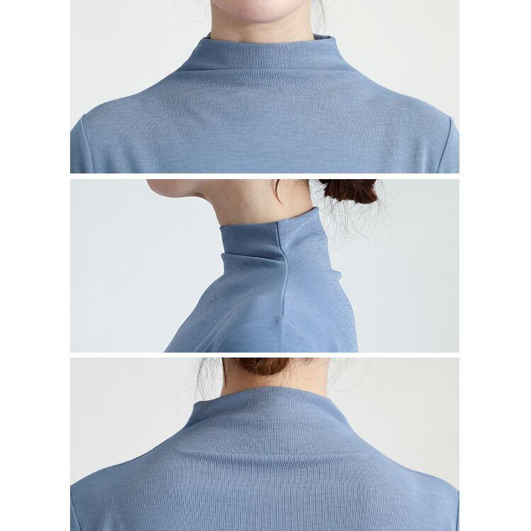 【新作】【送料無料】 ドライタッチボトルネックプルオーバー(七分袖・長袖) 5色 M-L 7分袖 長袖 洗える レディース |  | 17