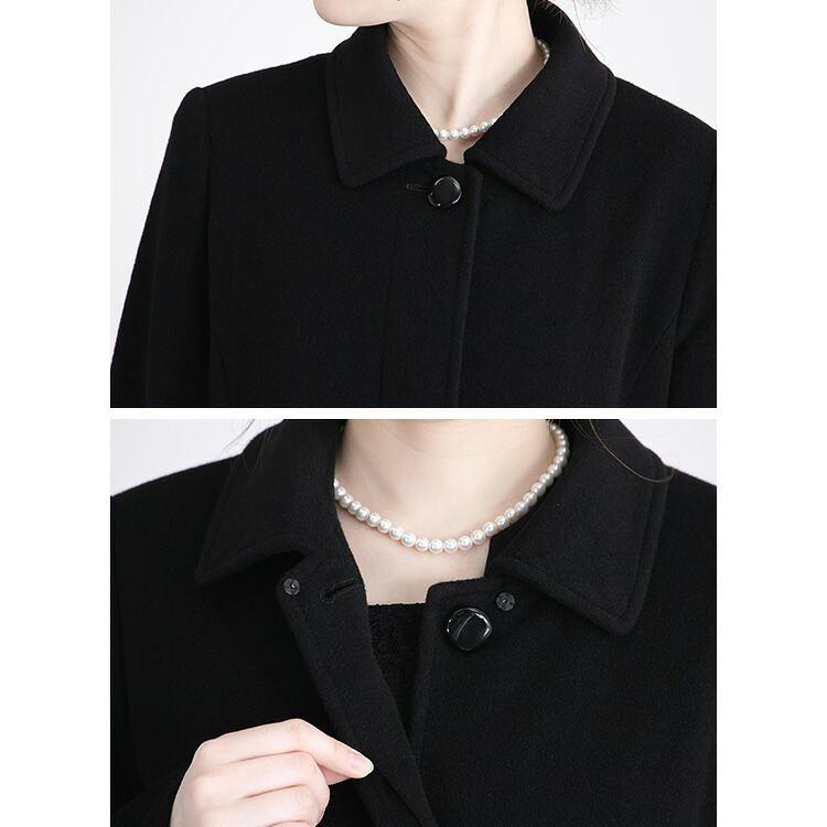 【再入荷】【送料無料】 丈が選べる、カシミヤウールコート M-3L 冠婚葬祭 レディース アウター コート フォーマルコート ブラックフォーマル スーツ 黒 礼服 |  | 15