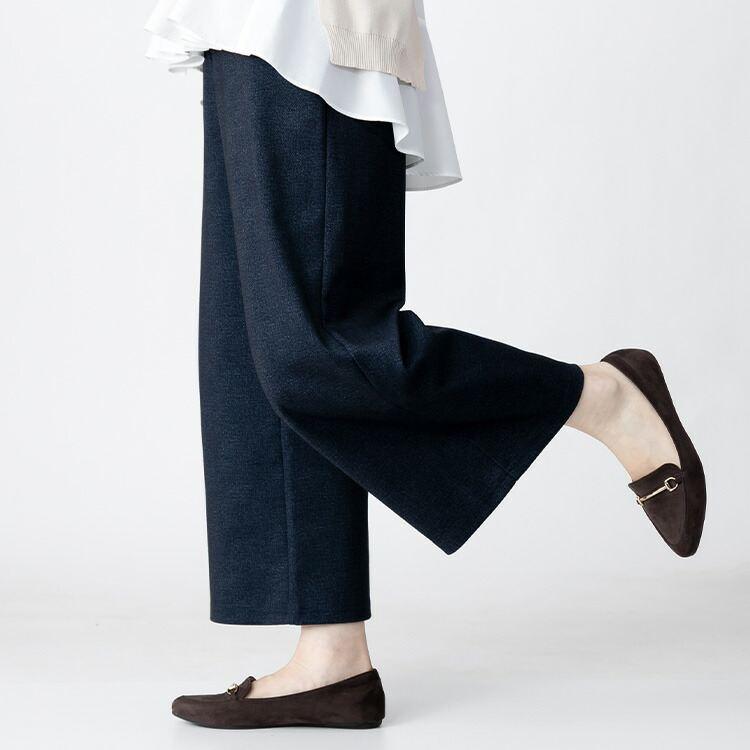 【送料無料/再入荷】 楽なのにキレイ見えする大人ワイドパンツ 6色 M L 洗える レディースファッション ボトムス ワイドパンツ 大人 無地 ストライプ チェック |  | 11