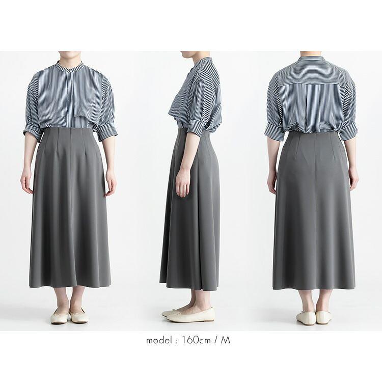 【日本製/残りライトグレーのみ】【送料無料】 スラッと細見えスカート M-LL 洗える 防シワ 軽量 レディース ボトムス スカート フレアスカート |  | 15