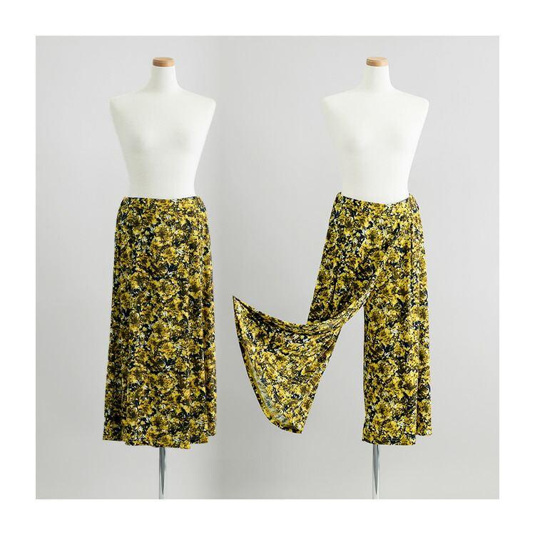 【送料無料/再入荷】 UVカット付き接触冷感スカーチョ 13色 M-LL 接触冷感 吸水速乾 UV レディース ボトムス ワイドパンツ スカート |  | 15