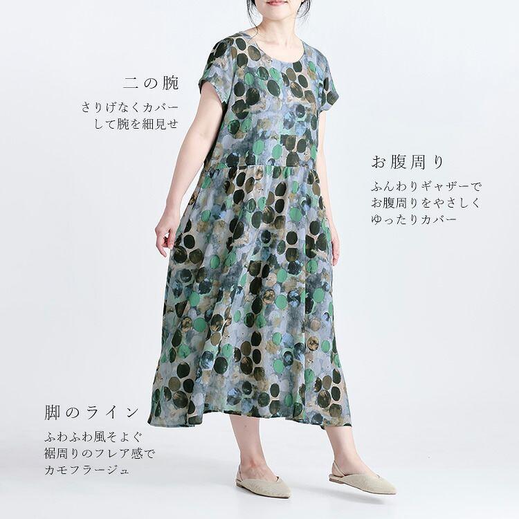 【新作柄登場】【送料無料/再入荷】 17柄！夏を楽しむワンピース M L ポケット付 洗える 半袖 レディース トップス ワンピース 体型カバー ポケットあり 夏 |  | 23