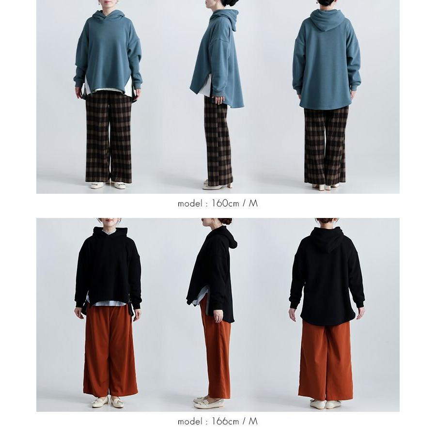 【新作モデルで再入荷】【送料無料】 裏起毛パーカー 4色 M L 長袖 洗える レディース トップス パーカー スウェット トレーナー 裏シャギー |  | 17