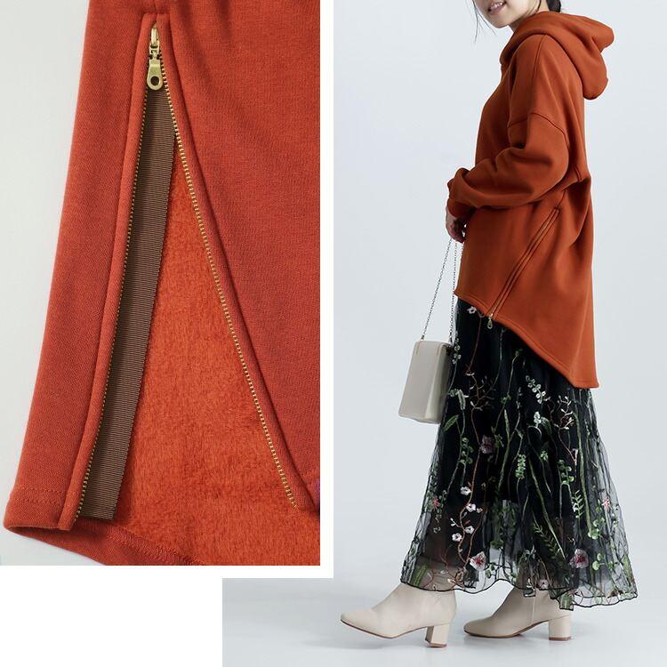 【新作モデルで再入荷】【送料無料】 裏起毛パーカー 4色 M L 長袖 洗える レディース トップス パーカー スウェット トレーナー 裏シャギー |  | 09