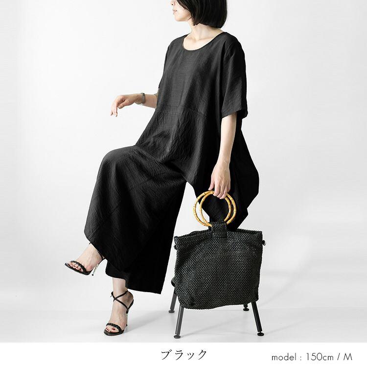 【送料無料】 ほの艶リッチセットアップ 5色 M-LL 洗える レディース トップス オーバーブラウス パンツ フォーマル セットアップ 2点セット アンサンブル 春夏 |  | 16