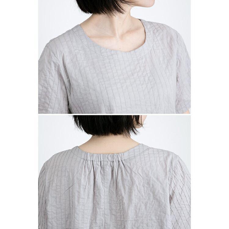 【送料無料/再入荷】 コットン100％タックワンピース 7色 M L 洗える レディース ワンピース ワンピ 夏ワンピ ロング 半袖 天然素材 |  | 15