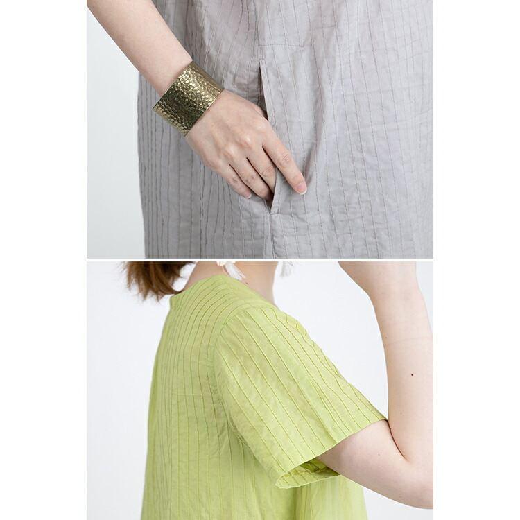 【送料無料/再入荷】 コットン100％タックワンピース 7色 M L 洗える レディース ワンピース ワンピ 夏ワンピ ロング 半袖 天然素材 |  | 16