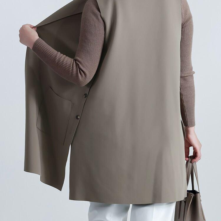 【送料無料/再入荷】 落ち感が綺麗なジレ 3色 M L 前釦あり 美ドレープ 洗える レディース トップス ジレ ベスト ロングジレ 体型カバー ダンボールニット |  | 10