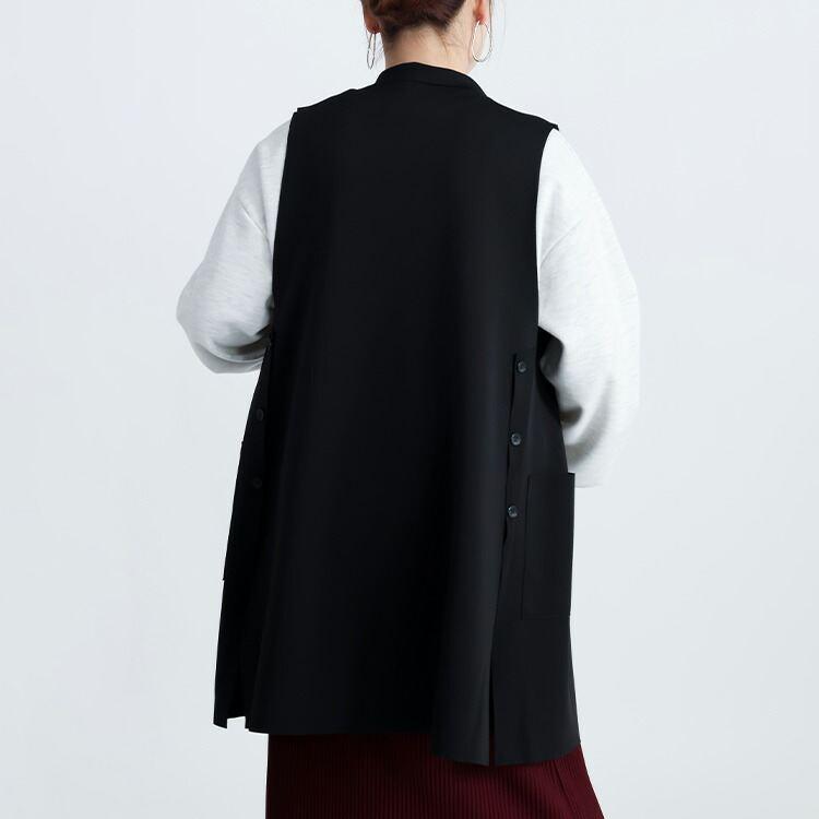 【送料無料/再入荷】 落ち感が綺麗なジレ 3色 M L 前釦あり 美ドレープ 洗える レディース トップス ジレ ベスト ロングジレ 体型カバー ダンボールニット |  | 14