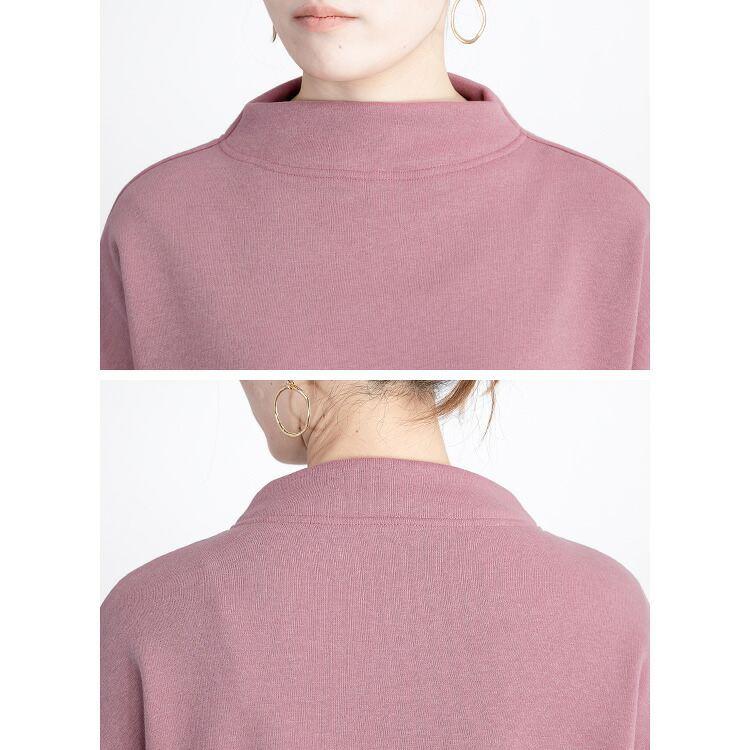 【送料無料/再入荷】 ふわふわ裏起毛チュニック 3色 M L 洗える レディース トップス チュニック ボトルネック トレーナー 裏起毛 スウェット 長袖 |  | 14